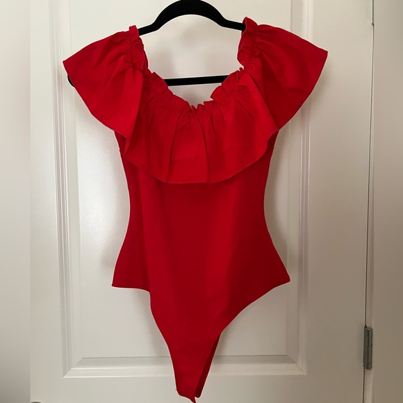 Red Body Suit Ribbed - Picture 2 of 3